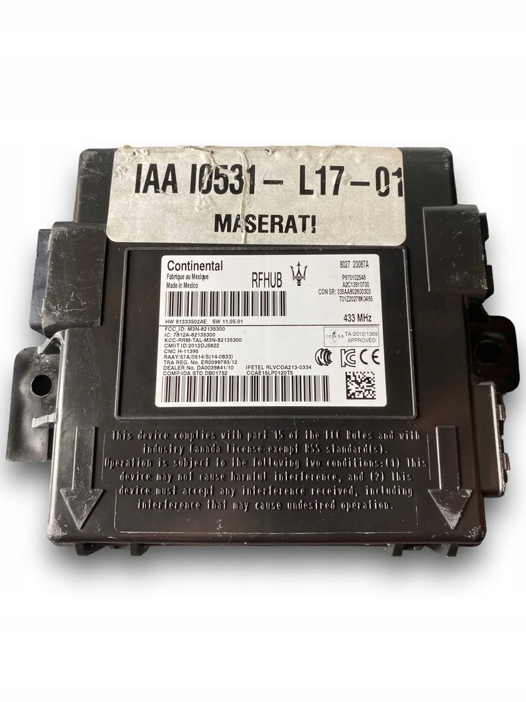 фото №1, Maserati levante блок керування keyless rfhub 670102548