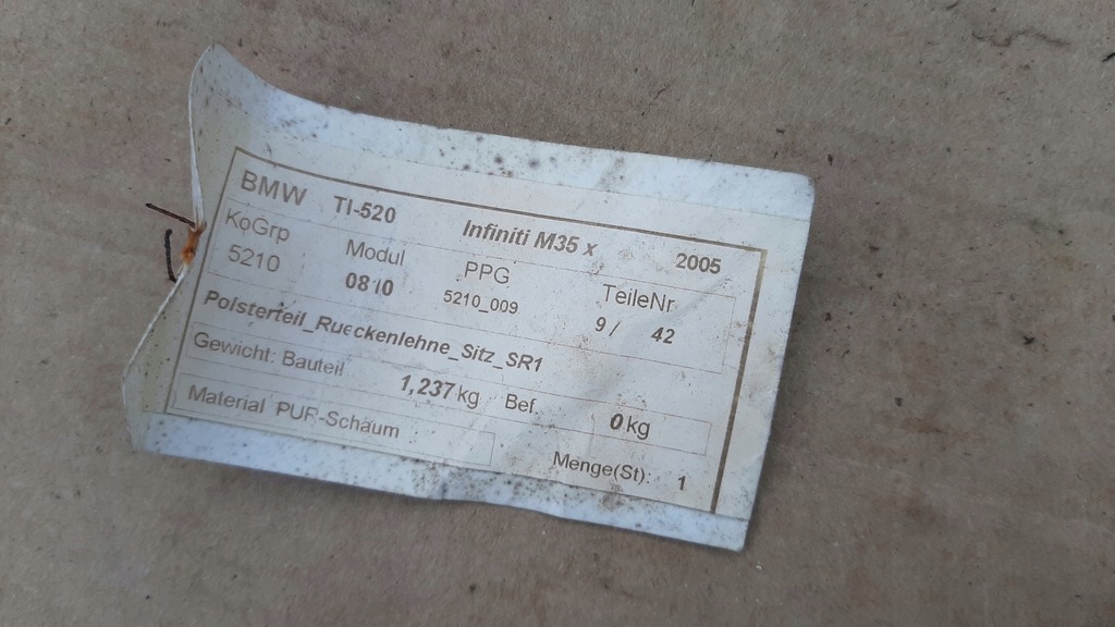 фото №5, Infiniti m35 x обшивка пена сиденье сиденье