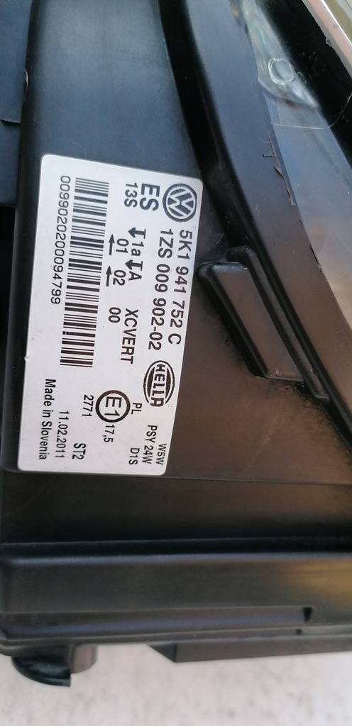 фото №12, Vw golf vi 5k1 ксенон лампа правая перед 08r-