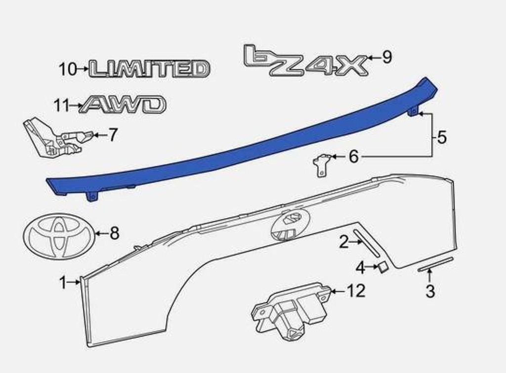 фото №7, Спойлер накладка toyota bz4x 7681242130