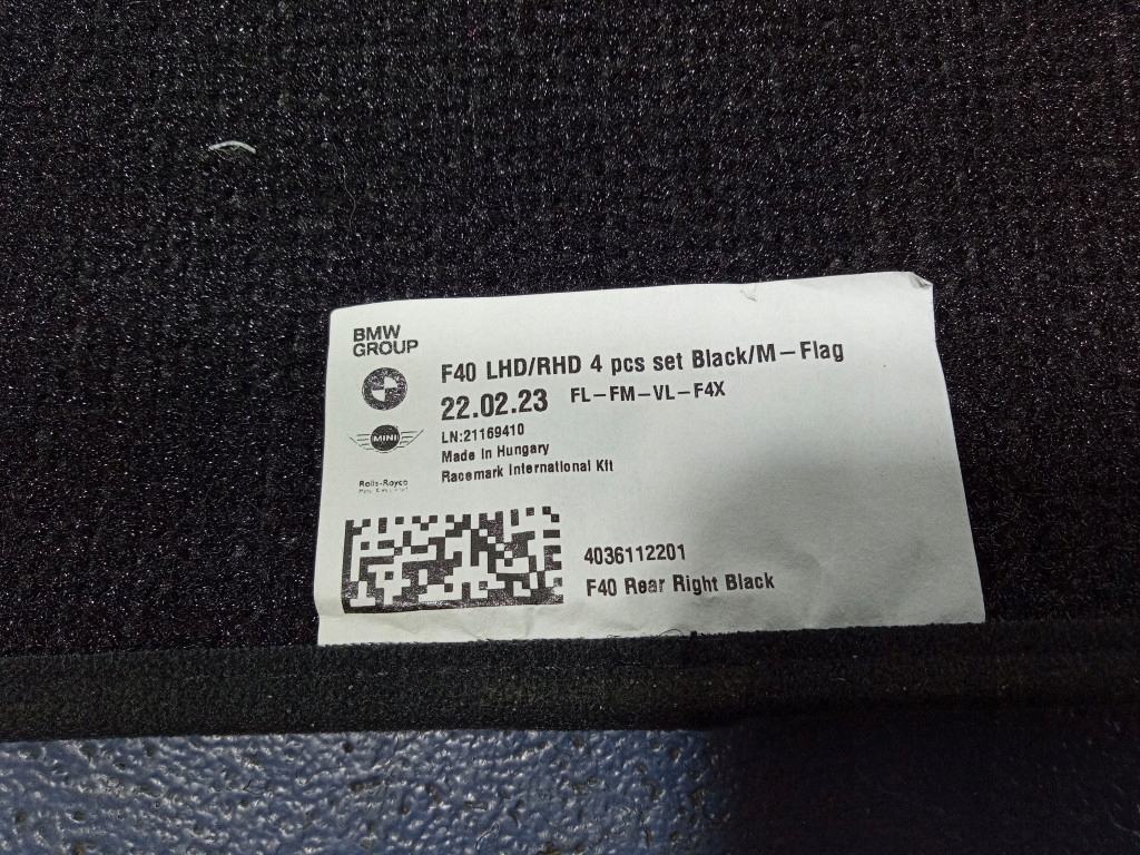 фото №11, Bmw 1 f40 килимки велюрові оригінальні комплект 7462743