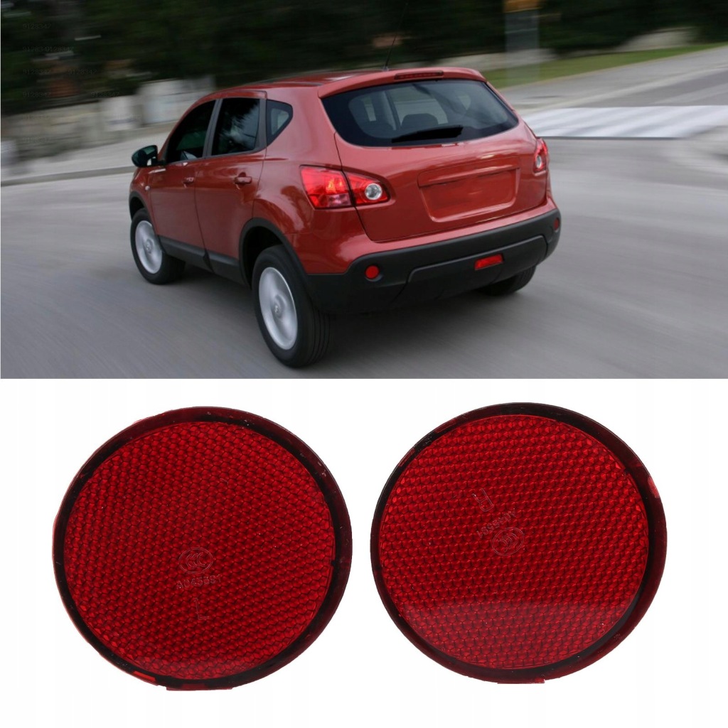 фото №6, Nissan qashqai 2007-2015 2pcs круглый красный отражатель бампера заднего