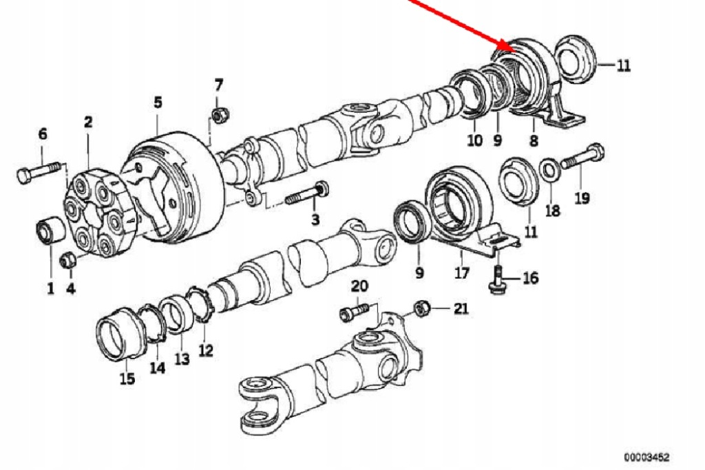 Bmw 5 e39 підшипник підпори центральної вала привідного 26121226731 1226731 Зі Шроту