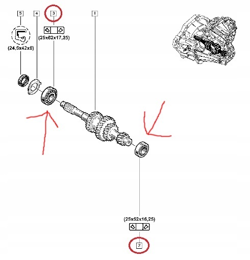 фото №7, Подшипник коробки передач pf6 trafic ii vivaro oryg