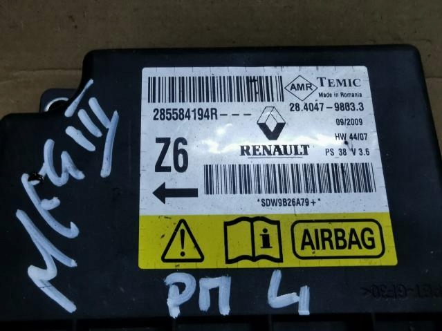 фото №3, Модуль подушка безпеки renault megane iii 285584194r 08-16