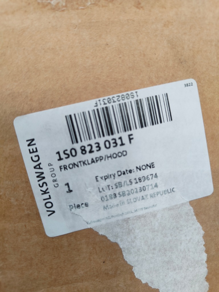 фото №7, Капот vw up lift 2016- nowa оригинальная 1s0823031f