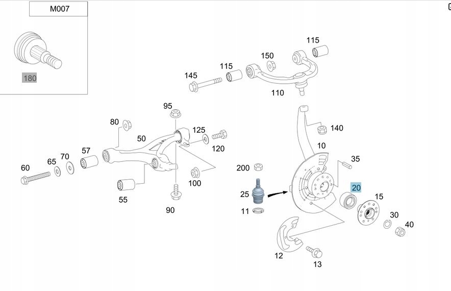 Підшипник колеса mercedes ml klasa r 164 251 в Україні