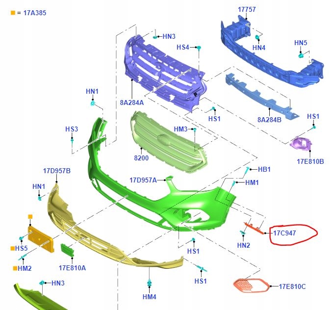 фото №9, Направляющая бампера правый перед kuga mk2 escape 16_ 2055036 _ gv44-17d958-ab5yz9