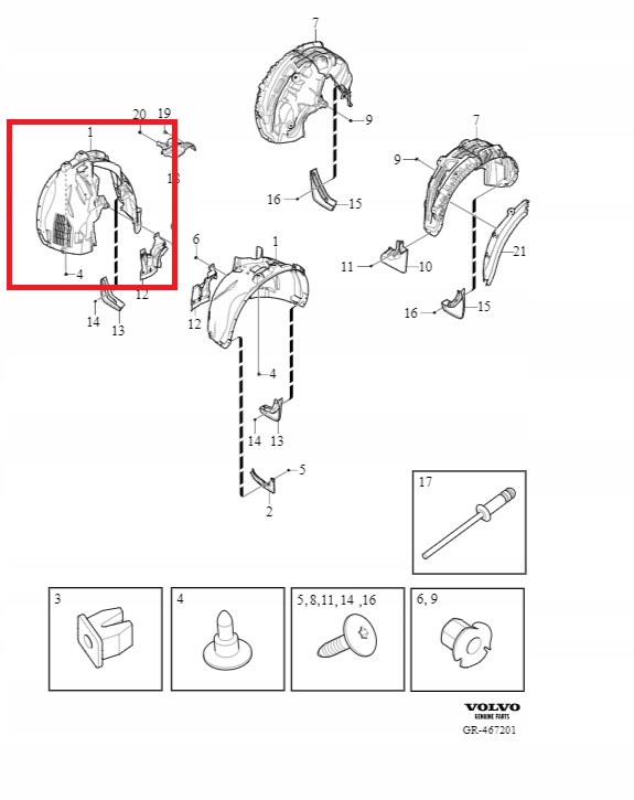 фото №1, Передние подкрылок правая сторона volvo xc60 ii