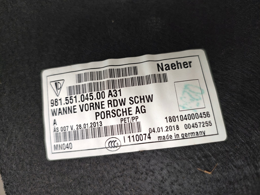 фото №8, Обшивка багажника porsche cayman boxster 982 718 98155104500