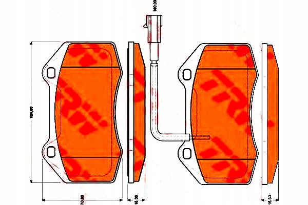 фото №2, Гальмівні колодки гальмівні fiat перед grande punto 05- abart