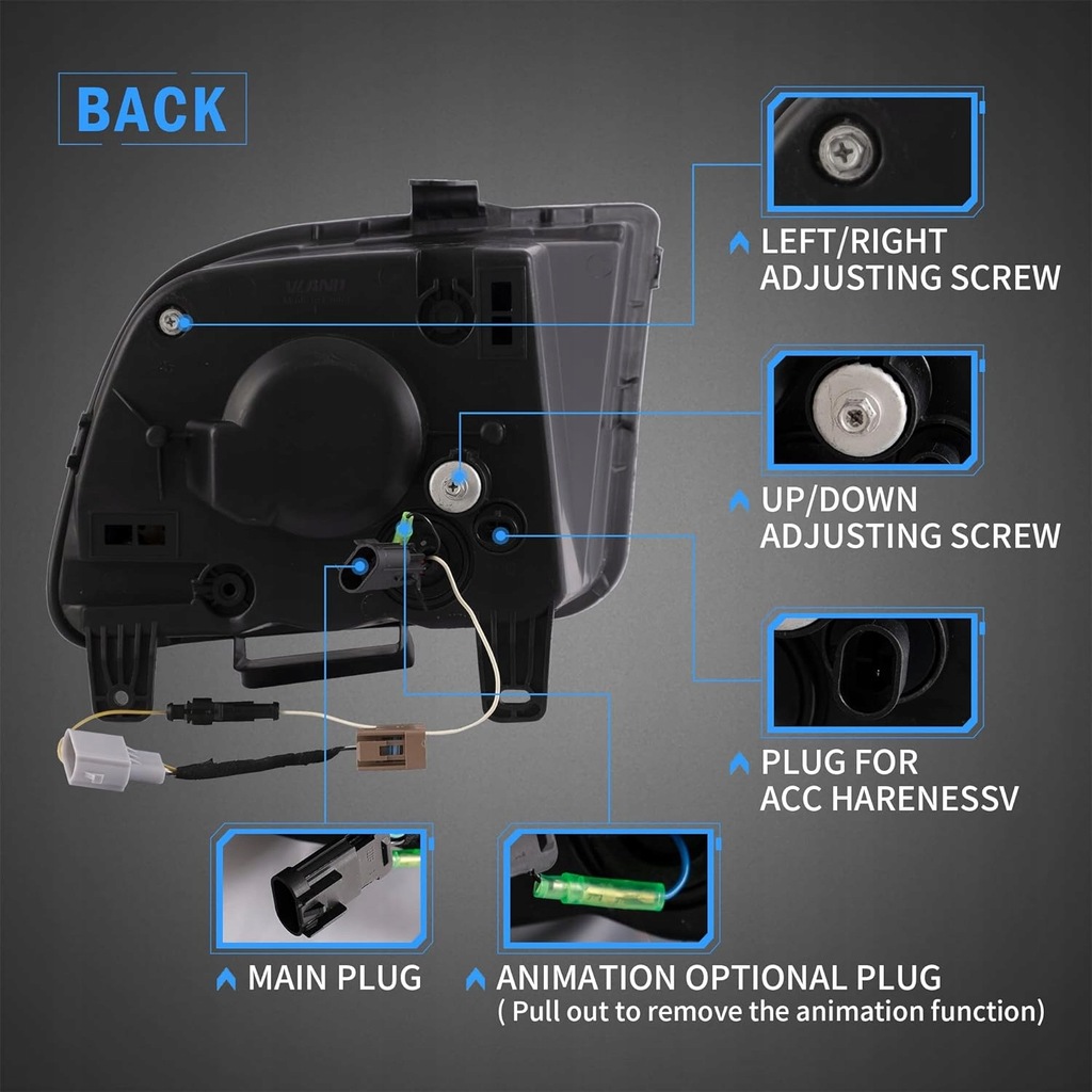 фото №7, Ford mustang 2005-2009 лампа лампи перед led vland комплект