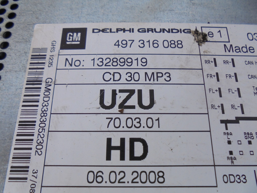 фото №12, Радіо заводський 13289919 uzu/hd/ud opel corsa d