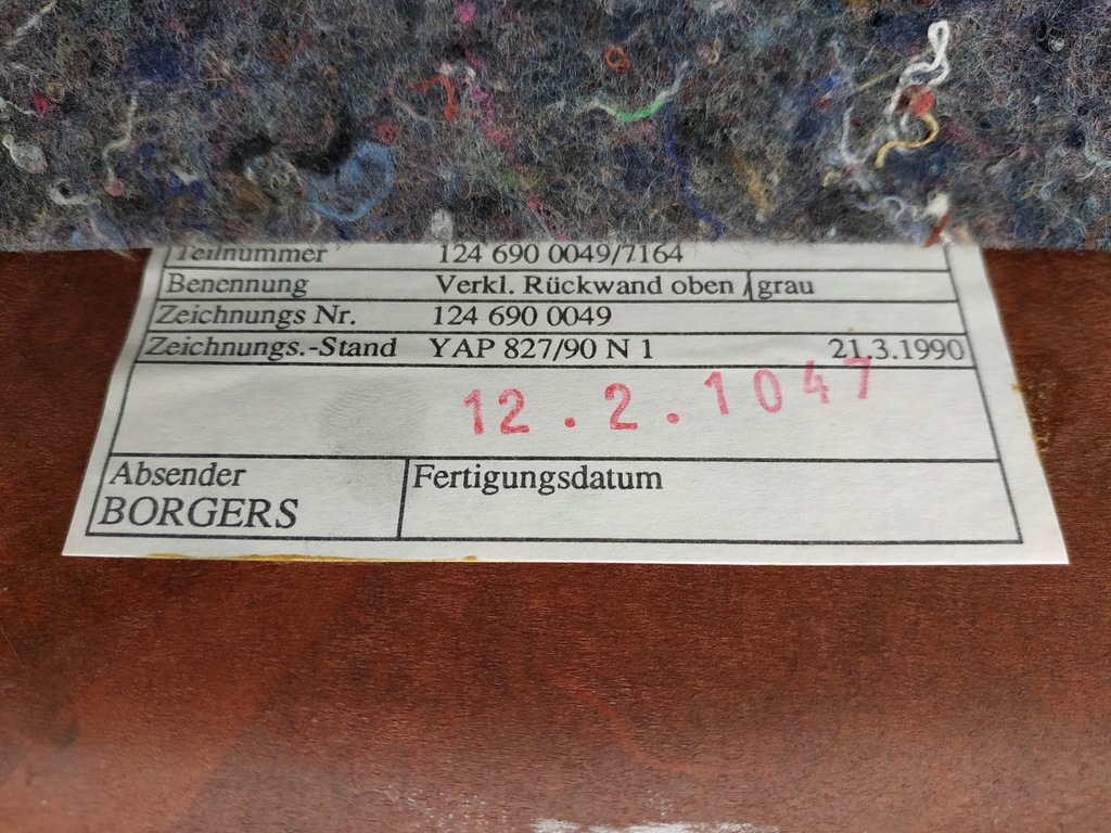 фото №11, Полиця задня задня mercedes 124 w124 sedan підголівники 1246900049