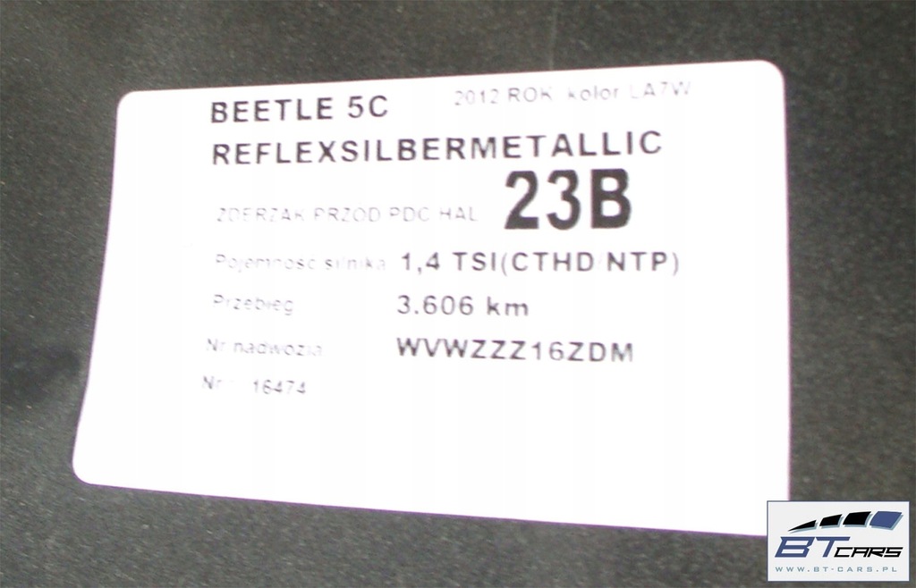 фото №14, Vw the beetle перед капот крылья бампер pas передний лампы усилитель bł