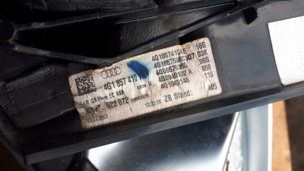 фото №14, S6 c7 4g зеркало правое правый перед ассистент хром