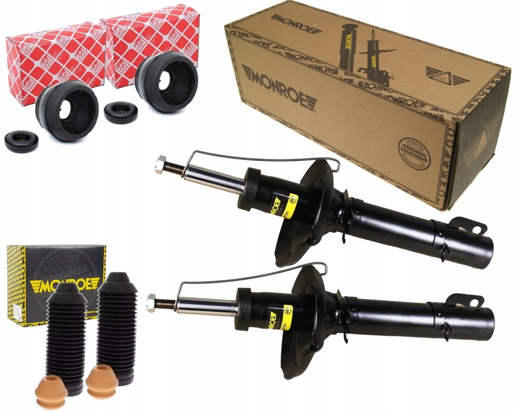 фото №1, Monroe 2x амортизатори підшипник захист i відбійники vw skoda seat audi