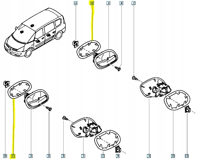 фото №11, Защита ручка внутренней renault espace iv оригинальный номер 7701054965