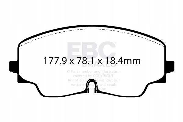 фото №1, Гальмівні колодки перед ebc yellow audi s3 8v | golf viii r 357mm dp42448r