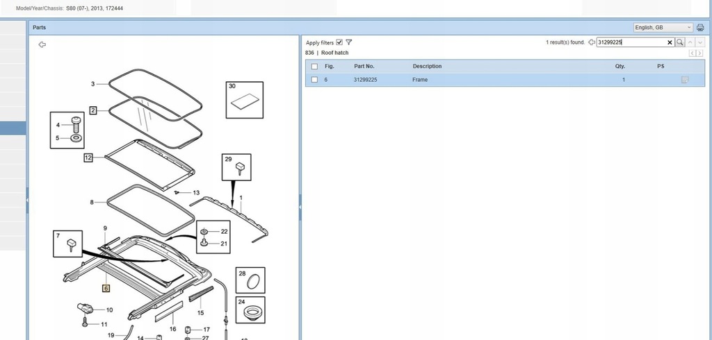 фото №6, Volvo s80 2013 люк комплект