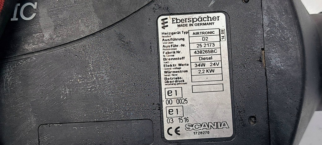 фото №5, Webasto обігрівач 1463893 scania r 420