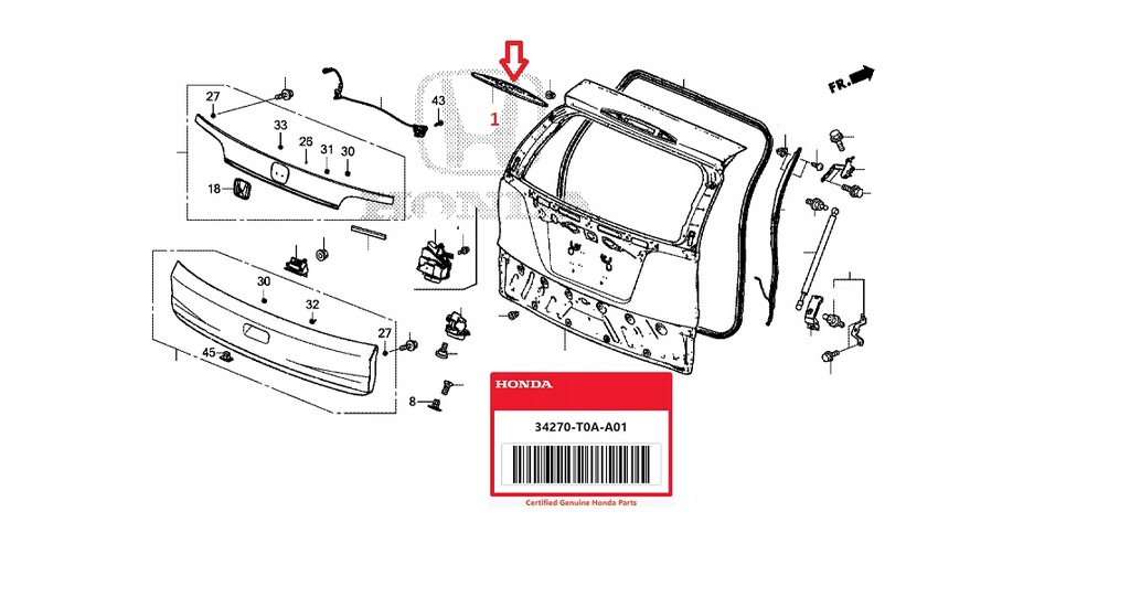 фото №1, Лампа стоп cr-v iv 2013-2014