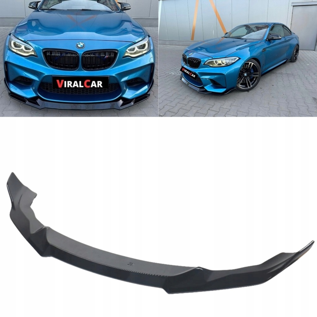 фото №1, Спліттер накладка бампера перед cs bmw m2 m2c f87 чорний блиск m набір