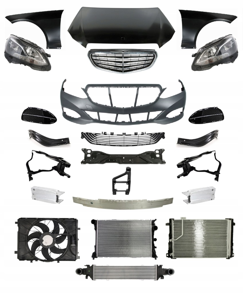 фото №1, Mercedes e w212 13-16 перед бампер капот лампа