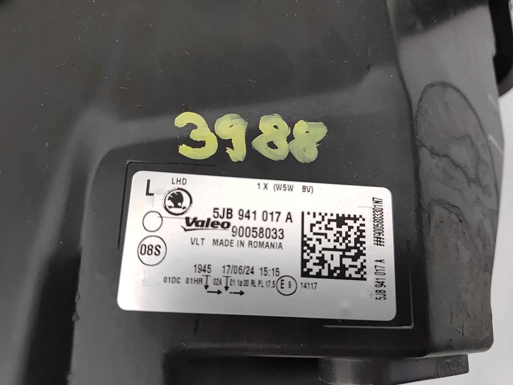 фото №11, Skoda rapid 12- лампа ліва перед передня ксенон nowa оригінальний номер 3988