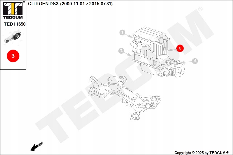 фото №14, Подушка двигателя задняя citroen peugeot 2008 207 208 301 300
