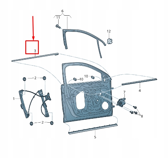 фото №2, Skoda rapid nh передня частина left outer window отвір ущільнювач 5ja837477a