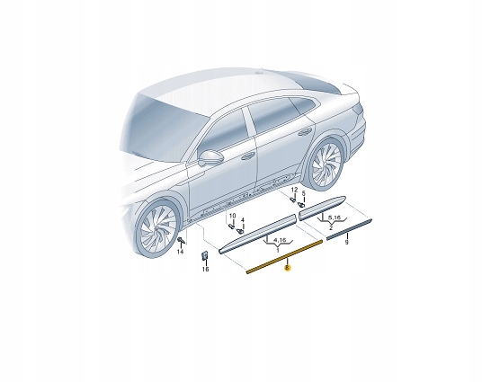 фото №10, Vw arteon 3h7 передня частина left door lower молдинг trim 3g88533313q7