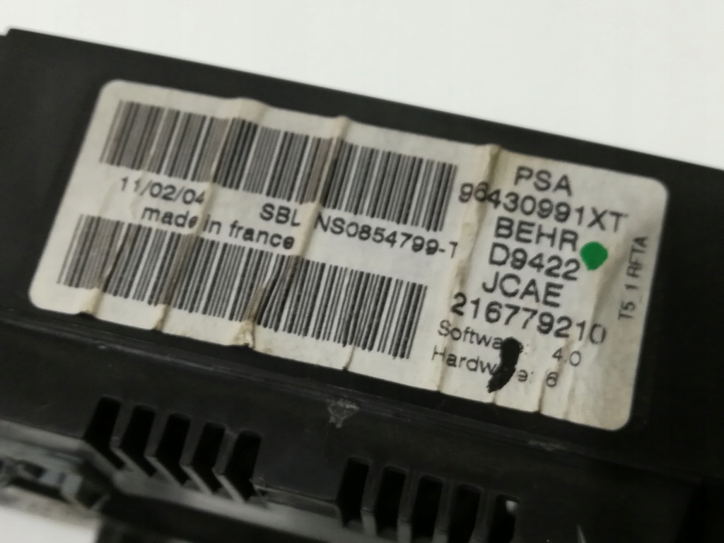 фото №5, Панель переключатель управление кондиционера обдув peugeot 307 96430991xt