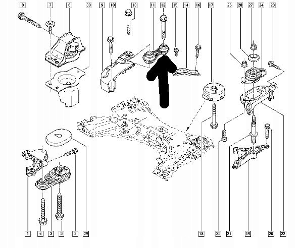 фото №12, Подушка sil. renault grand scenic ii. megane ii. scenic ii 03.04- pr gór