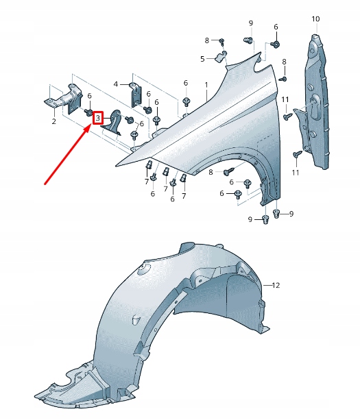 фото №1, Seat arona kj передня частина правий fender кронштейн 6f9821168a
