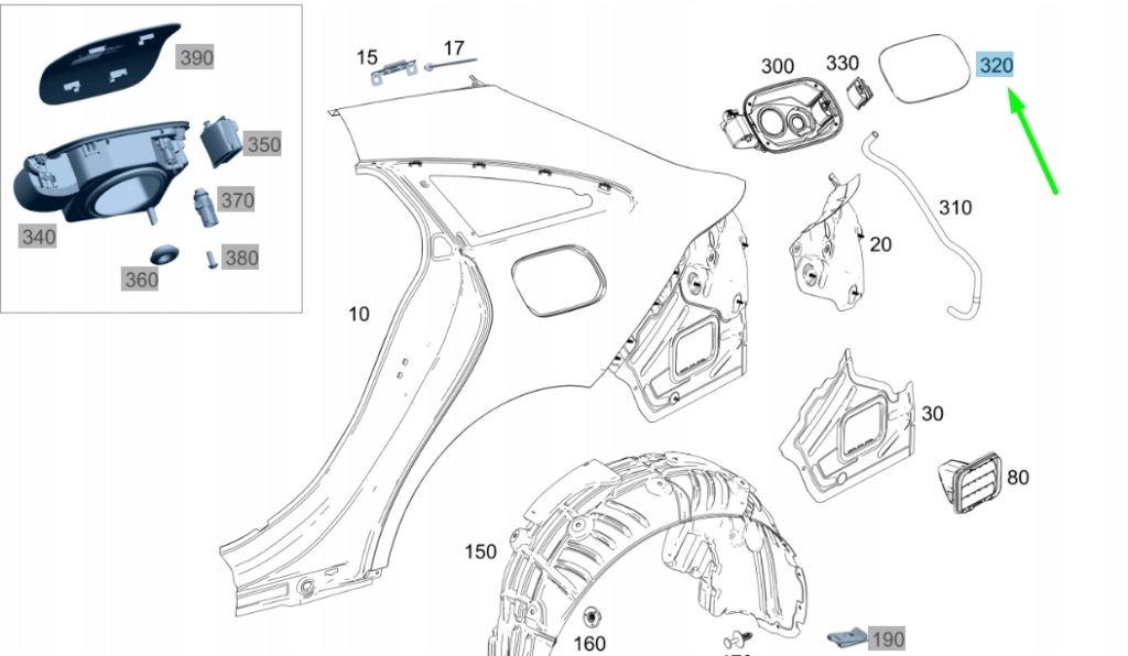 фото №8, Mercedes-benz cla coupe c118 кришка багажника заливної пального a1187571500 oem