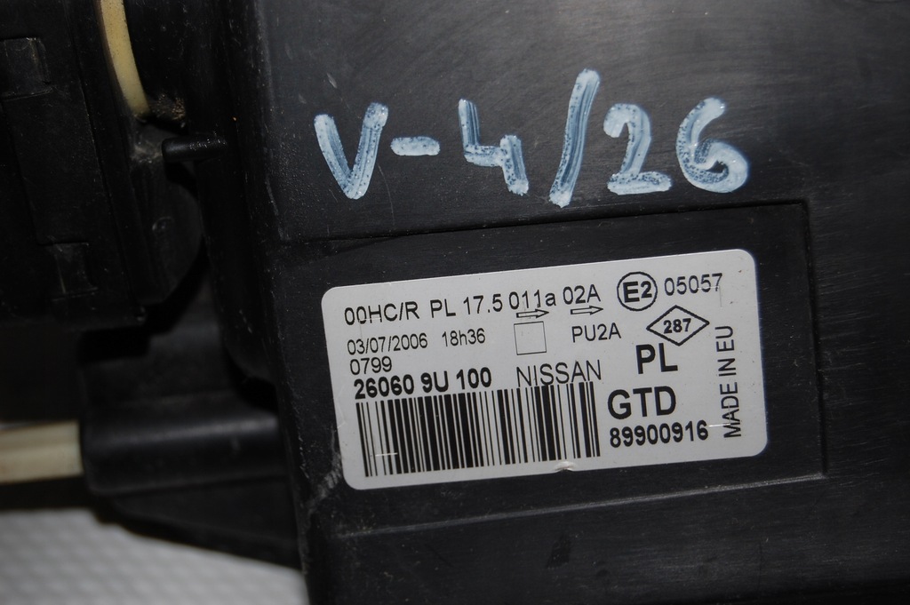 фото №13, Nissan note e11 права i ліва комплект лампа оригінал europa