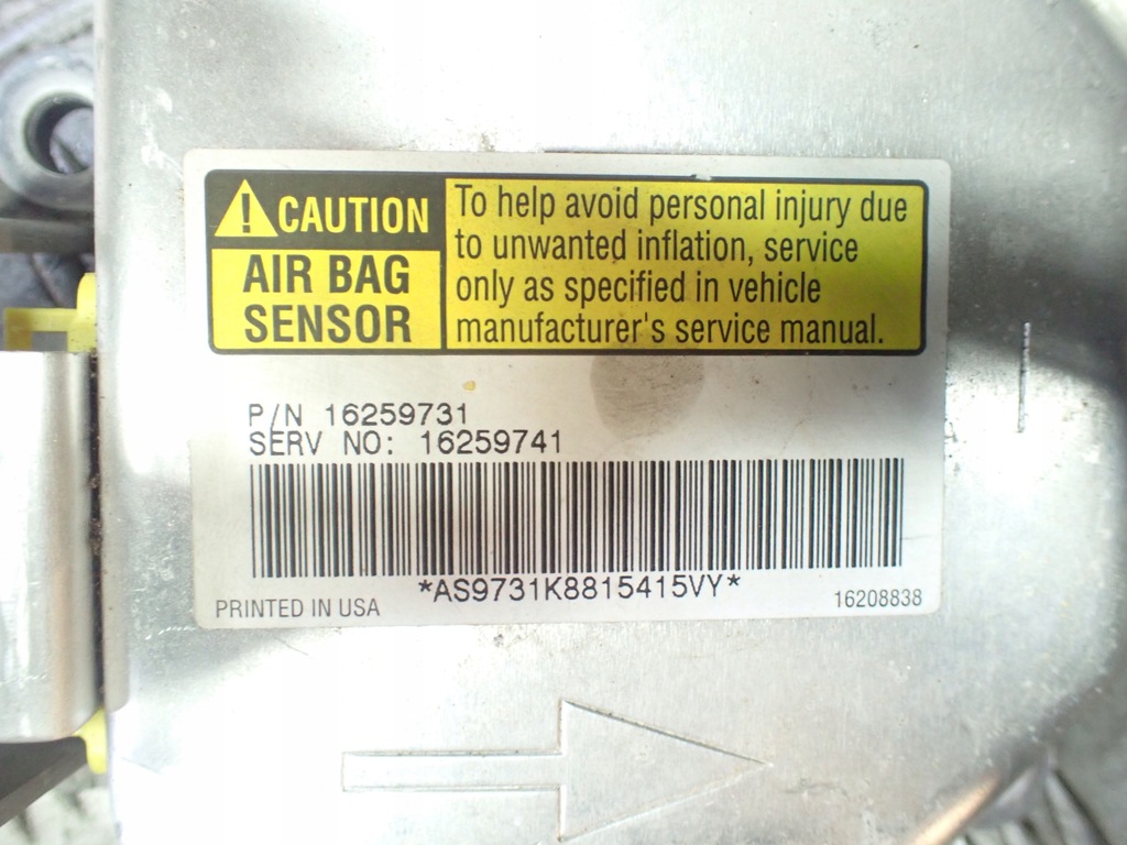 фото №7, Датчик подушок chevrolet corvette c5 2001