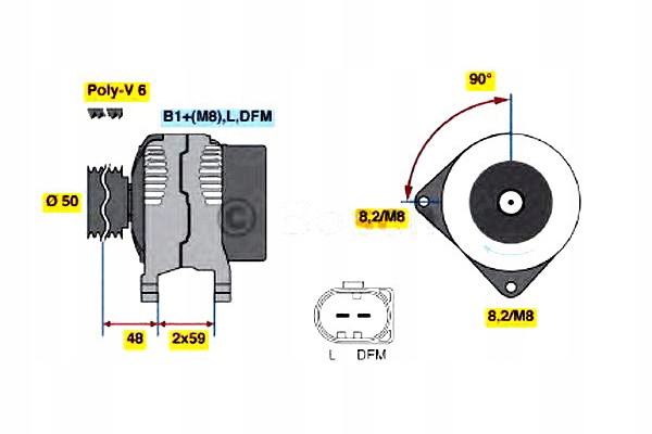 фото №2, Bosch генератор 14v, 110a audi a2