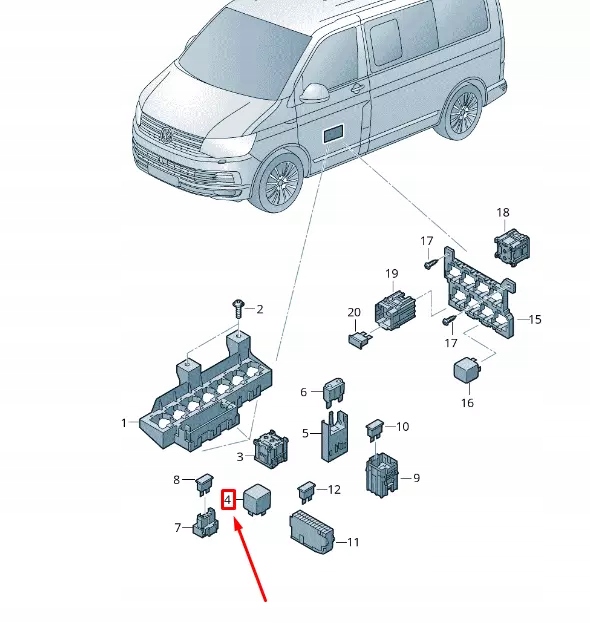 фото №1, Vw transporter vi t6 roof ventilador relay 7e0943383