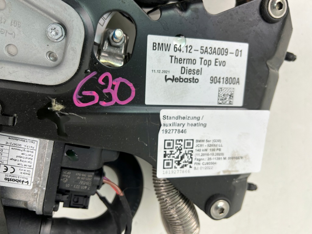 фото №14, Обігрівач стояночний webasto bmw g30 g31 5a3a009