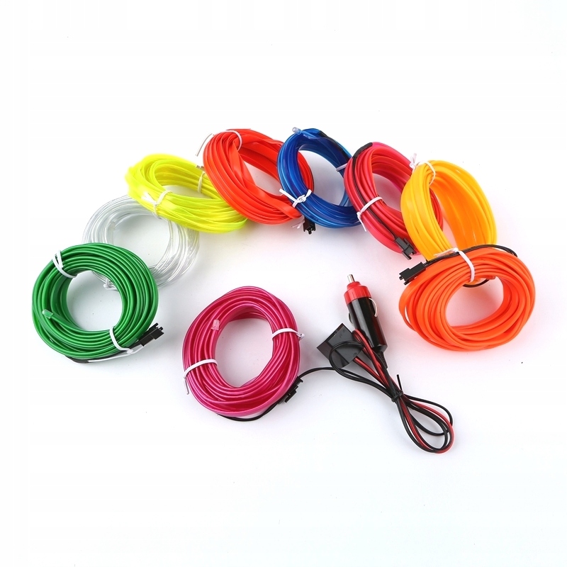 Купити 2m світловод  el wire led стрічка ремінь освітлення кабіни амбiєнтне кольори 12v