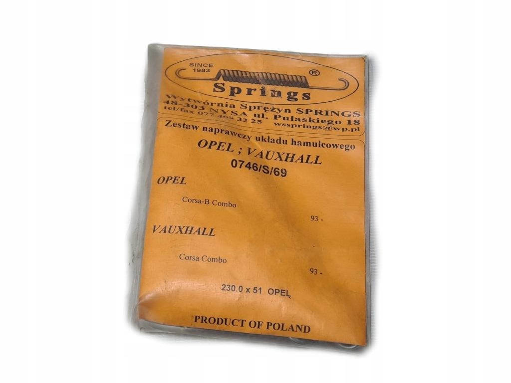 фото №1, Набір пружина колодка opel combo