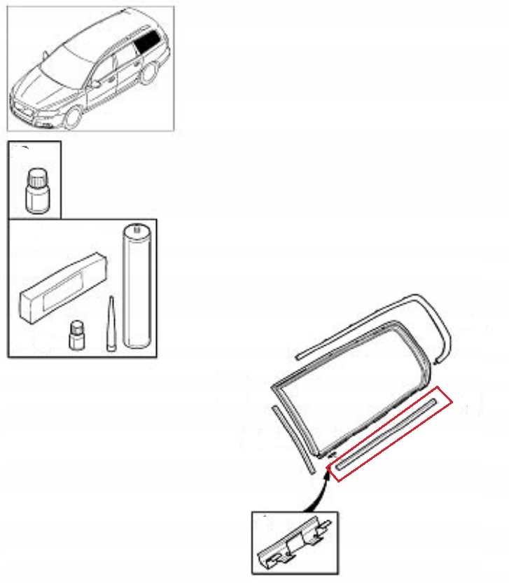 фото №9, Volvo v70 iii xc70 ii 08-16 нижняя молдинг хром стекло кузовной левый задняя