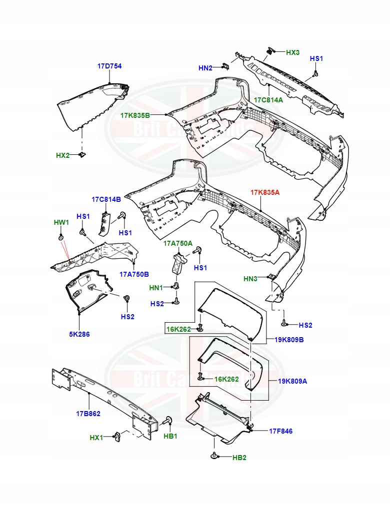 фото №2, Бампер задня land rover range rover sport l494 lr063195 dk6217k835af8lml