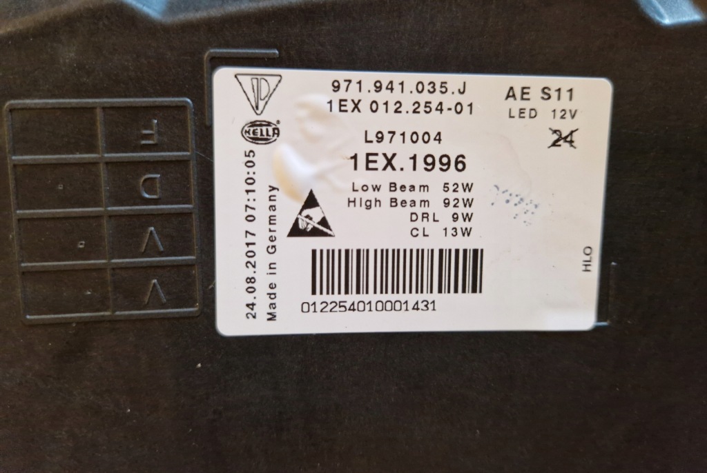 фото №15, Idealne лампи перед porsche panamera 971 973 16-24 matrix black повний