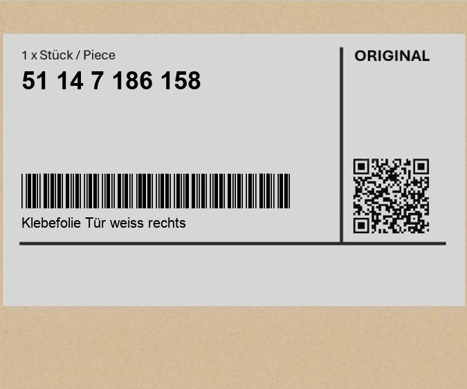 фото №1, Пленка самоклеящийся. дверь белый правая mini cabrio r52