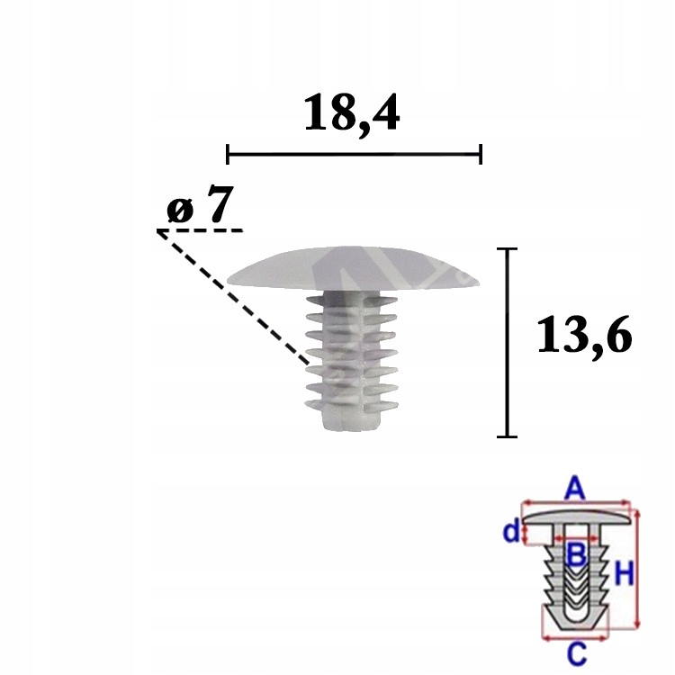 фото №1, Кліпса штифт штифти стельовий fiat panda