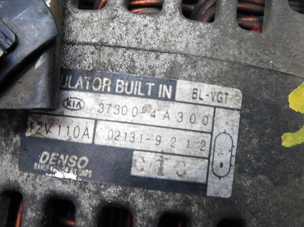 фото №10, Kia sorento i 2.5crdi 09r генератор 37300-4a300