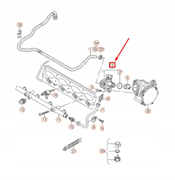 фото №2, Audi a3 8v high тиск fuel насос 06k127026c